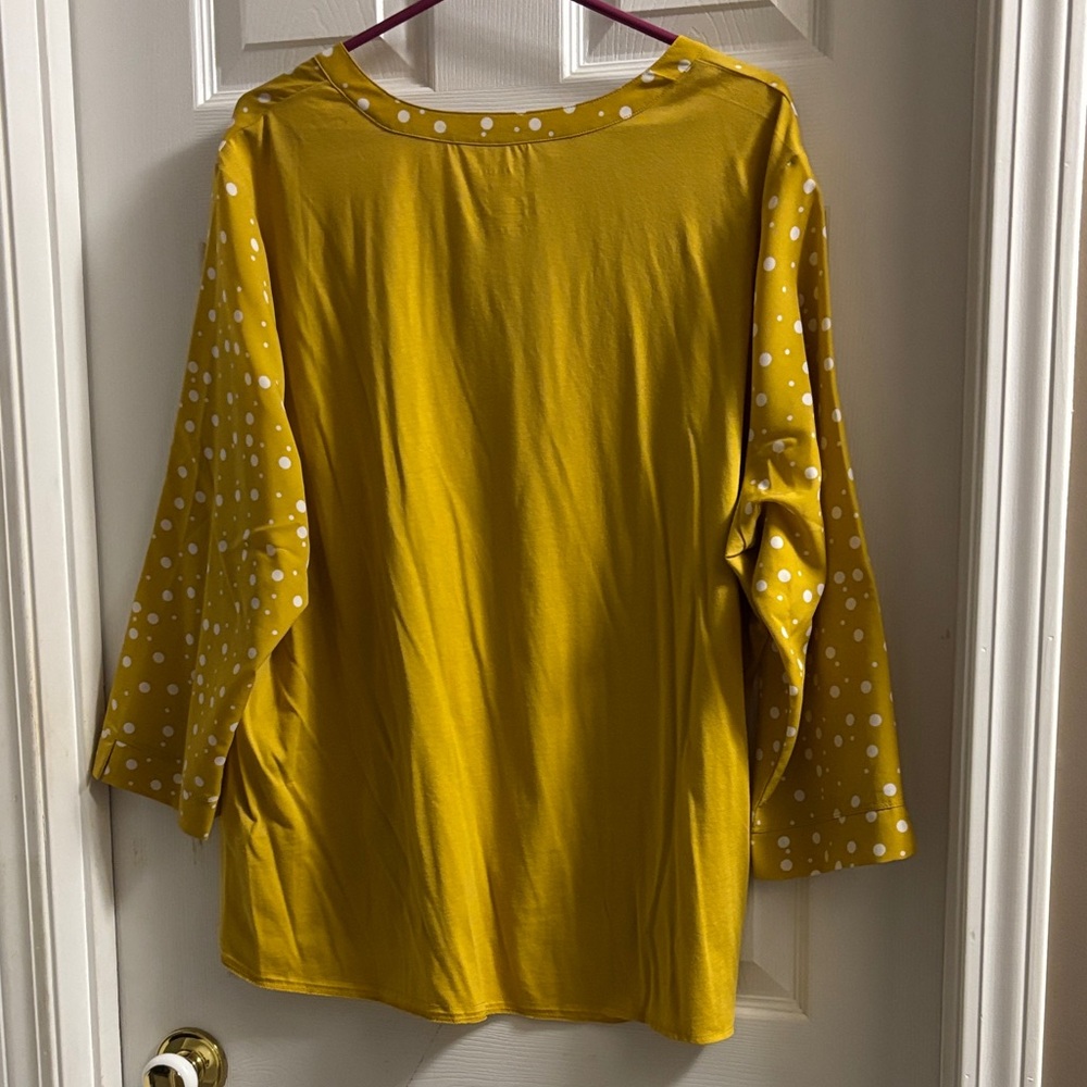 Van Heusen Mustard Polka Dot Blouse - Picture 3 of 3